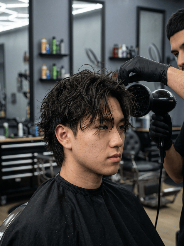 Modern mens wolf styling in Elk Grove California